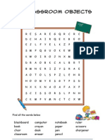 Classroom Objects - Wordsearch para Vicky