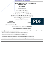 SOUTHWESTERN PUBLIC SERVICE CO 8-K (Events or Changes Between Quarterly Reports) 2009-02-24