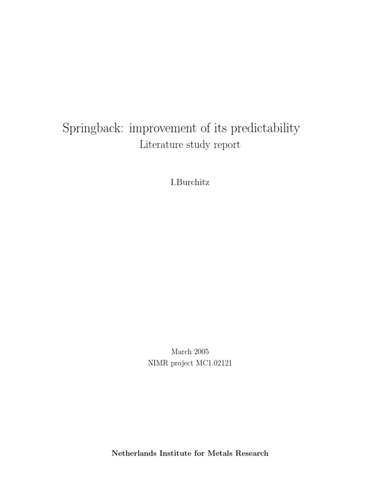 Spring Back PDF Yield (Engineering) Deformation (Engineering)