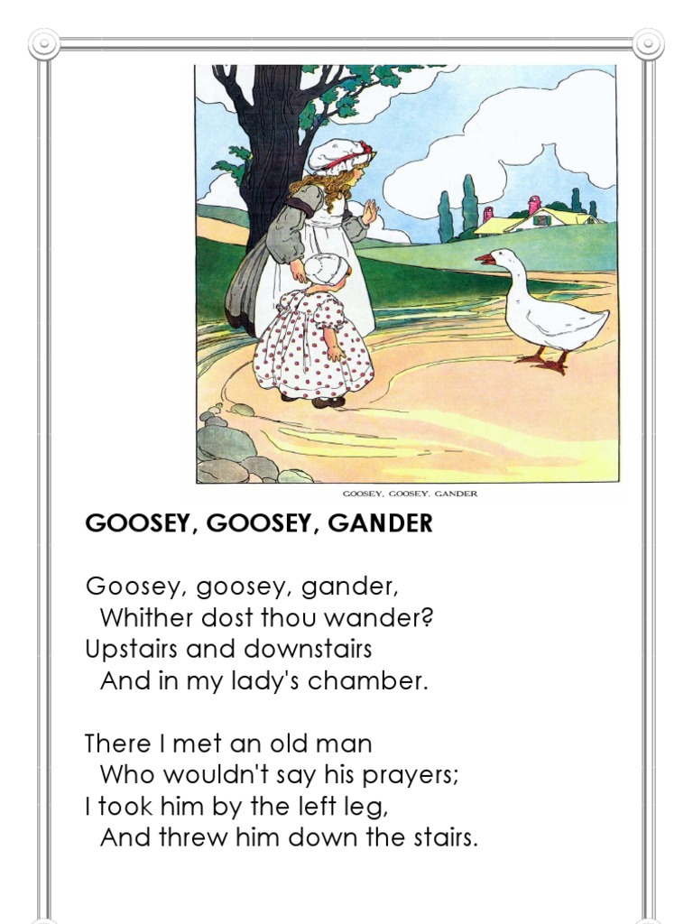 Goosey Goosey Gander | Download Free PDF | British Poetry 