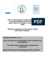 Ingrid Wetterqvist - Role of Democracy Assessment Tools in Democracy Consolidation - 2006