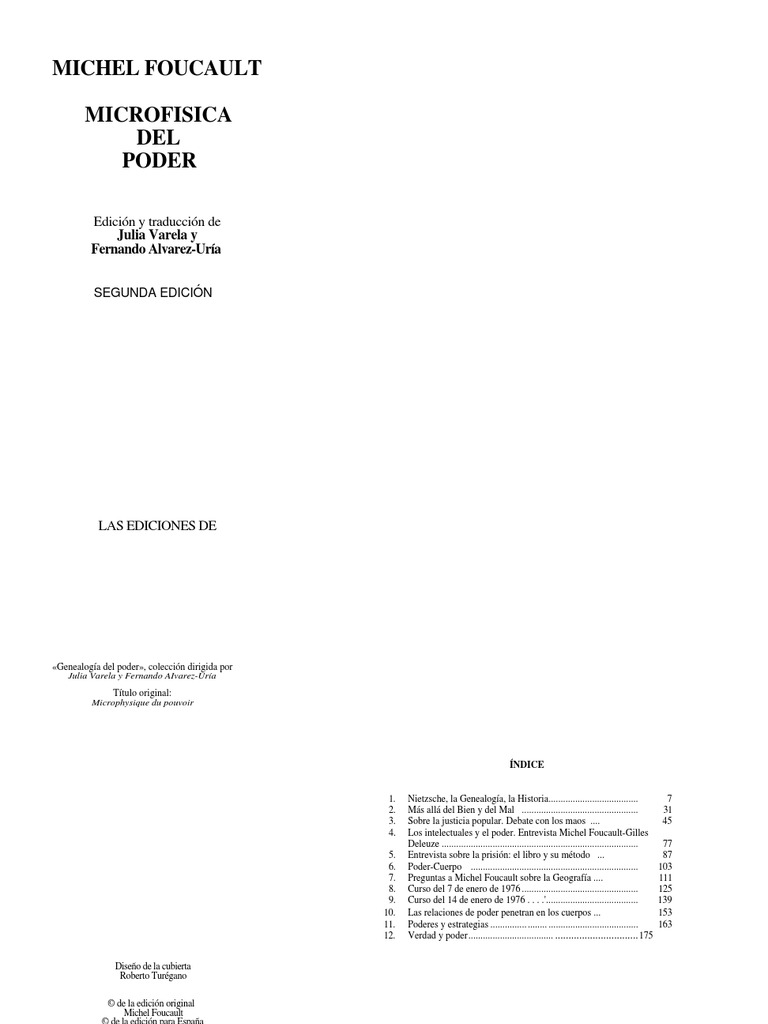 Michel Foucault - Microfísica Del Poder | PDF