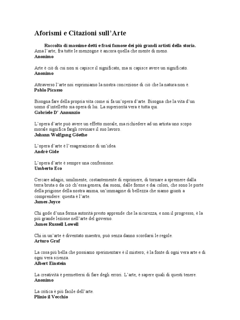Aforismi e Citazioni Sull' Arte | PDF, image size:768x1024