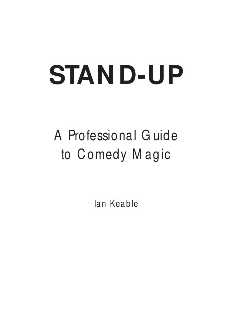 Stand Up Preview Pdf Magic Illusion Stand Up Comedy