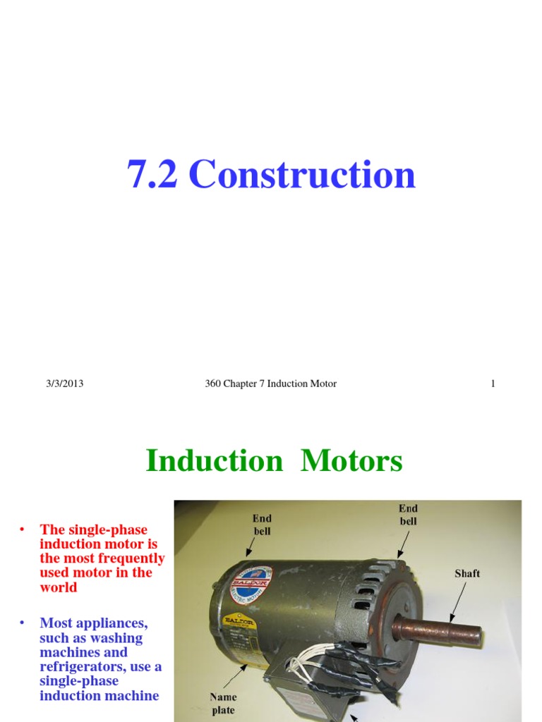 Induction Motor Construction Overview | PDF