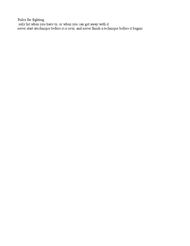 Rules For Fighting | PDF