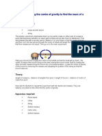 TAP 203-1: Using The Centre of Gravity To Find The Mass of A Broom