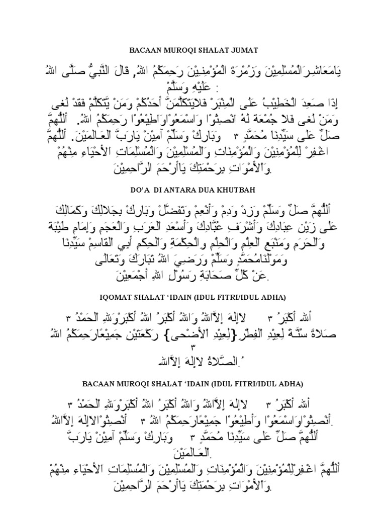 Bacaan Muroqi Shalat Jumat Dan Ied | PDF