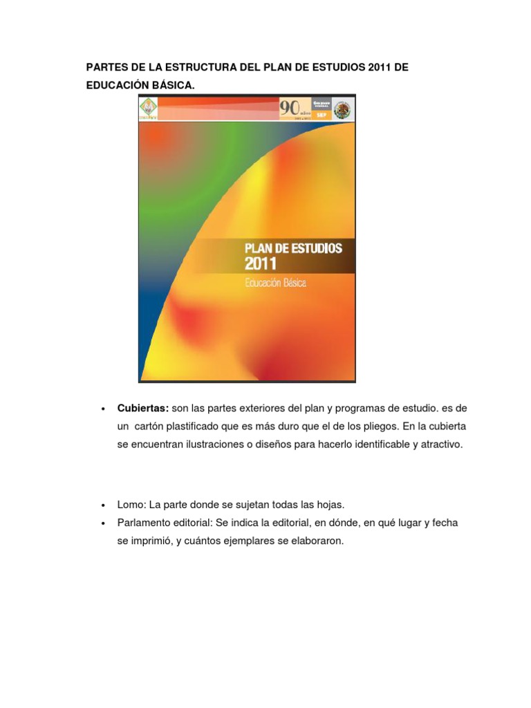 PARTES DE LA ESTRUCTURA DEL PLAN DE ESTUDIOS 2011 DE EDUCACIÓN BÁSICA ...