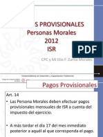 Pagos Provisionales Personas Morales ISR 2012