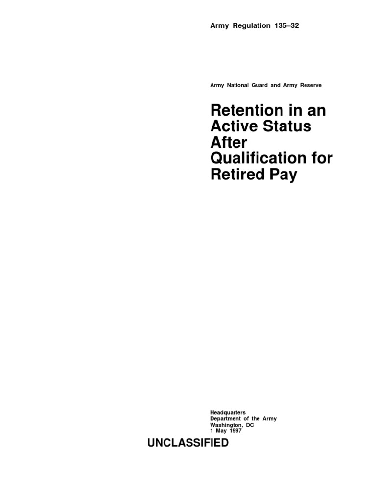 ar 13532 retention on active duty after qual for retired United