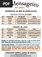 Assoc.Esp.Joanna de Ângelis - O  Mensageiro de março de 2013