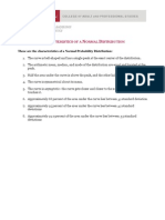 Characteristics of A Normal Distribution