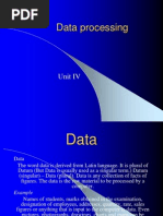 Processing & Data Analysis Lecture PPTs Unit IV