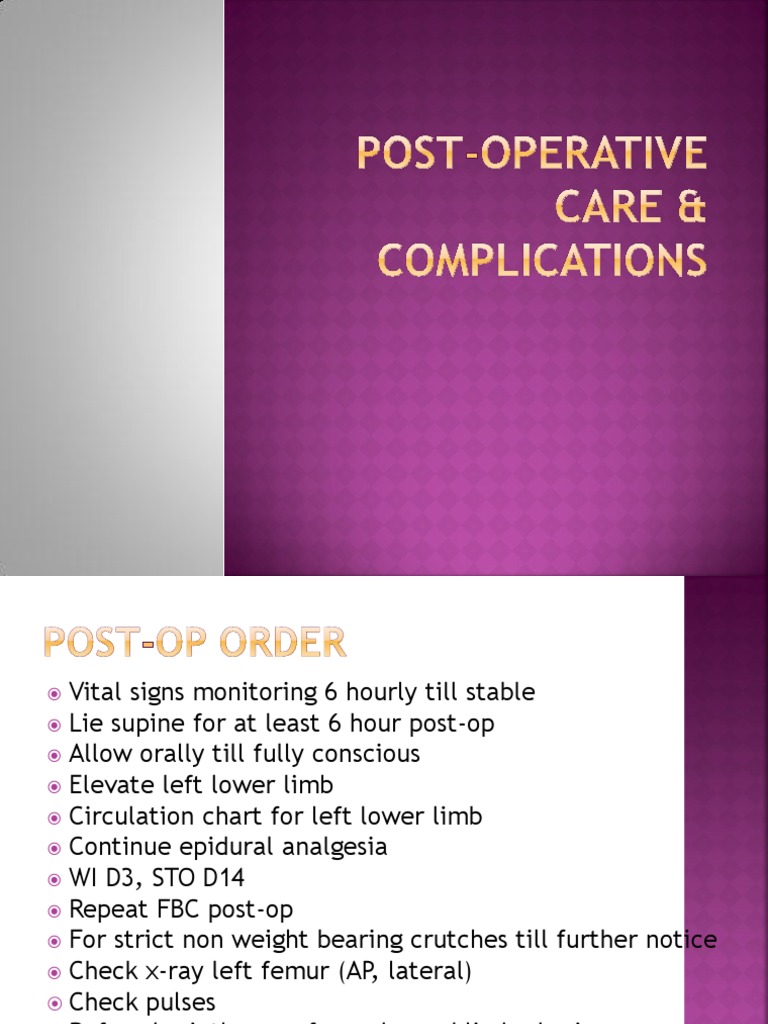 Post Operative Care. PDF