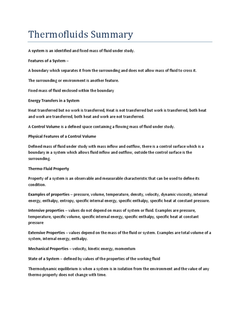 Thermofluids Engineering Overview | PDF | Heat | Enthalpy