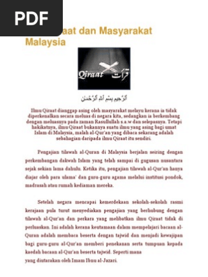 Ilmu Qiraat Dan Masyarakat Malaysia  PDF