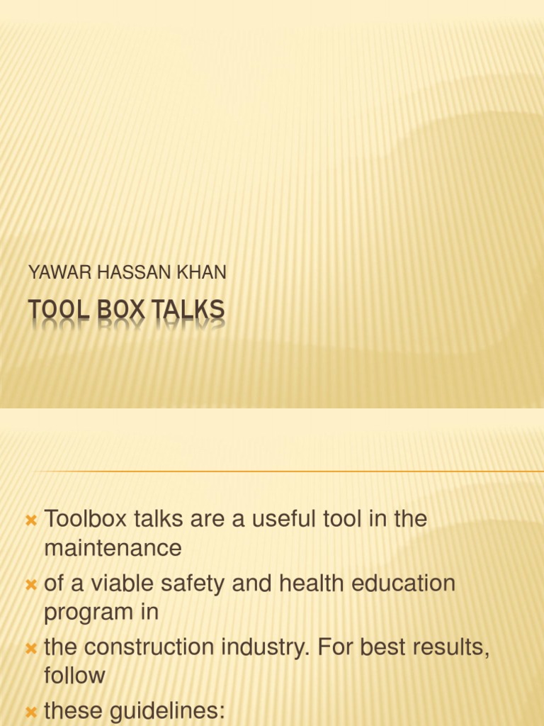 Tool Box Talks PDF