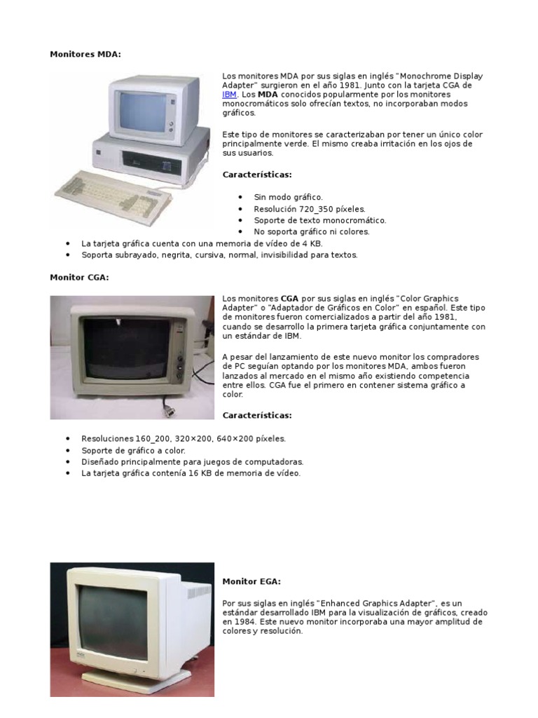 Evolución de Monitores y Pantallas | PDF | Monitor de computadora ...