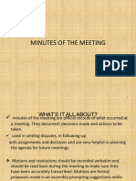 Minutes of The Meeting - Technical Writing