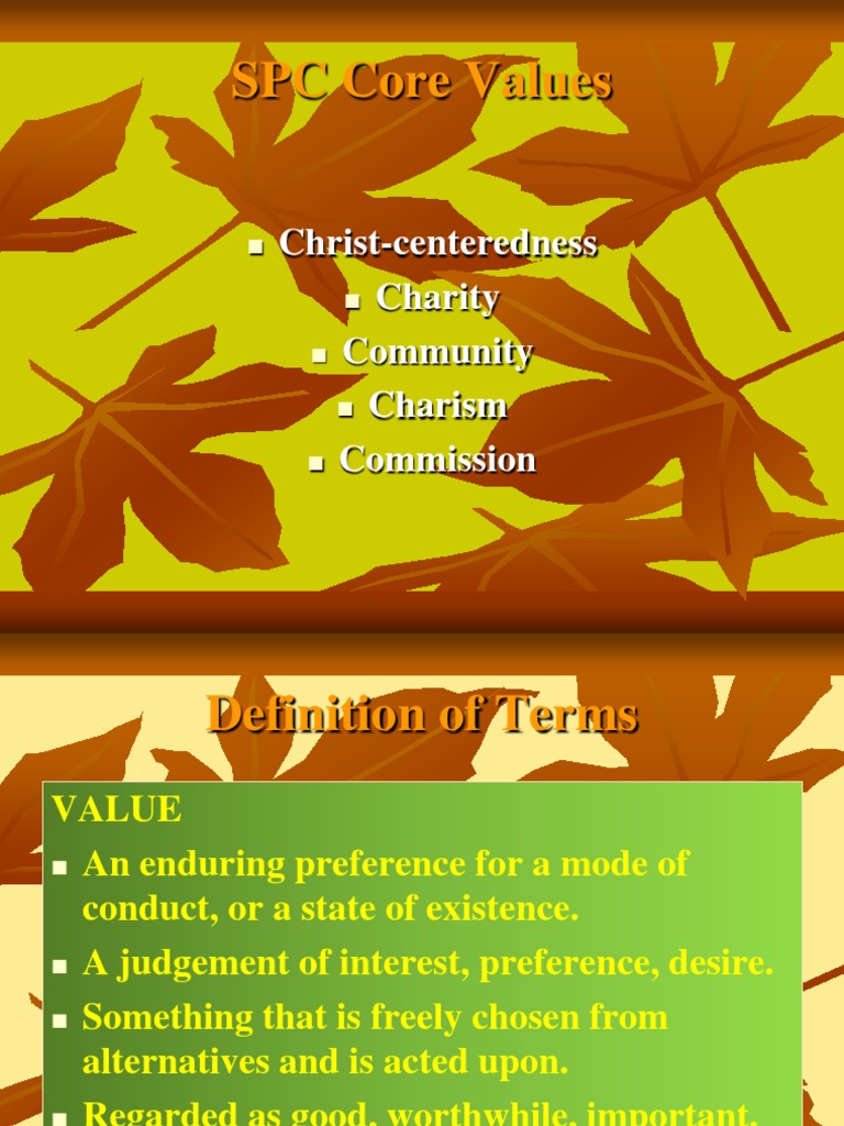 SPC Core Values | PDF | Value (Ethics) | Attitude (Psychology)