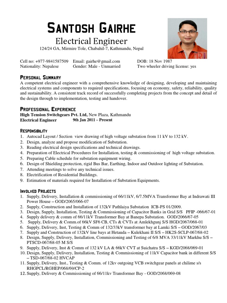 resume Engineer Resume Template electrical engineering cv ninja turtletechrepairs co cv
