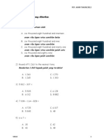 Answer All Questions. Jawab Semua Soalan Yang Diberikan.: Mt/Tahun 3 Pep. Akhir Tahun/2012