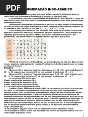 Grafico De Algarismos Arabicos Hindus 1 1000