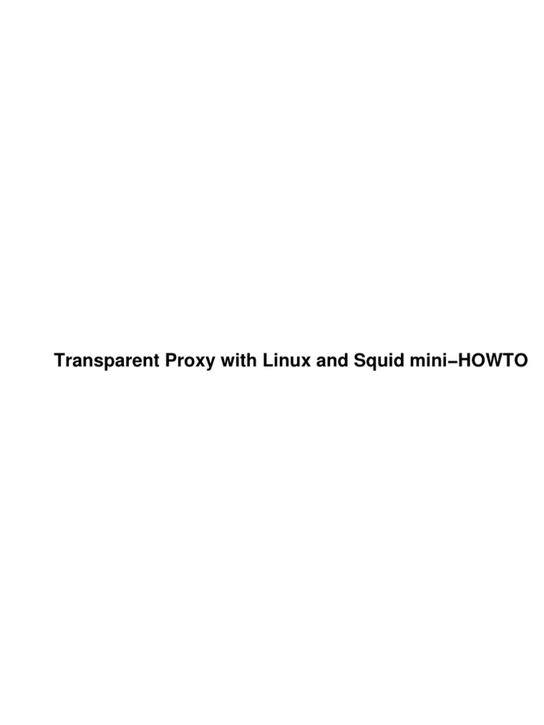 Transparent Proxy | PDF