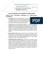 Documento de Apoyo No. 11 Fallas Comunes y Soluciones Del Computador