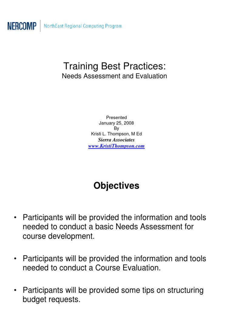 Training Needs Assessment Guide | PDF
