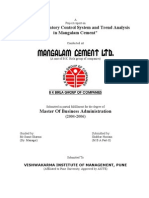 Study of Inventory Control System and Trend Analysis in Mangalam Cement, Mangalam Cement LTD