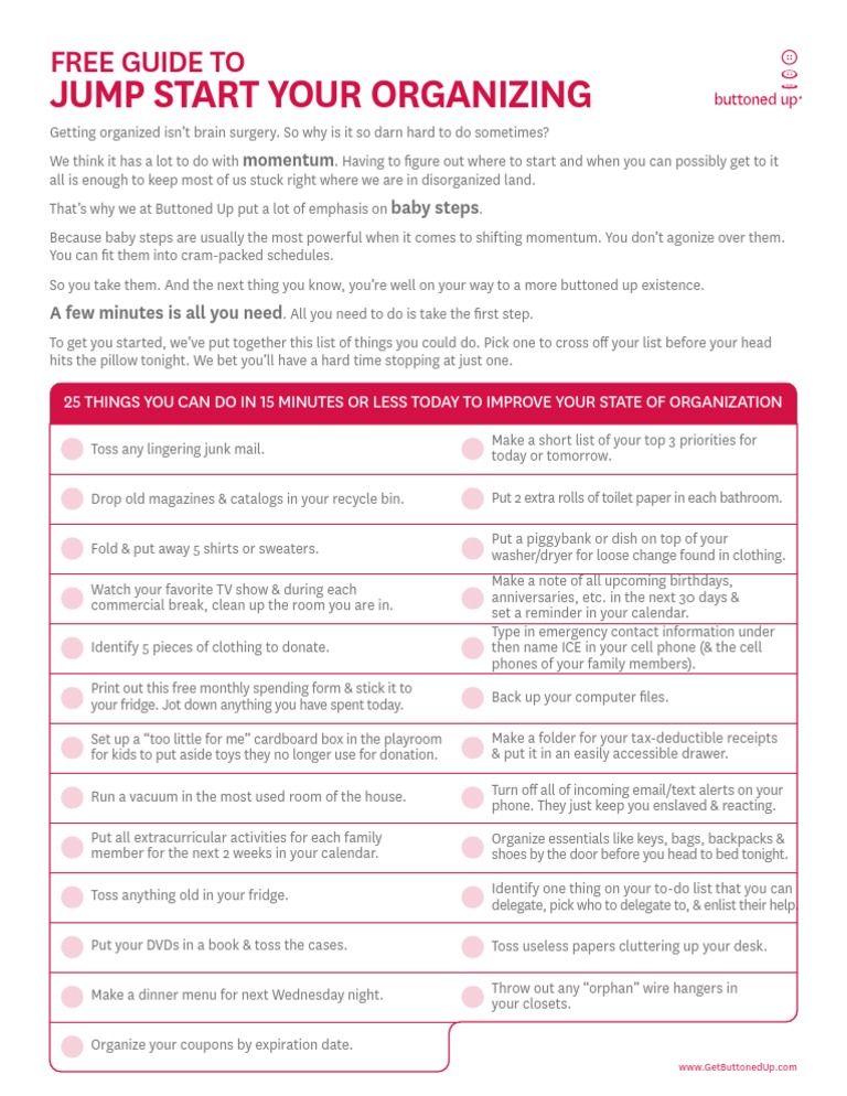 Free Guide To Jump Start Your Organizing | PDF | Clothing