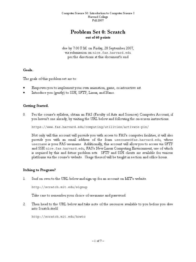 Computer Science Problem Set | PDF | Scratch (Programming Language) | Login