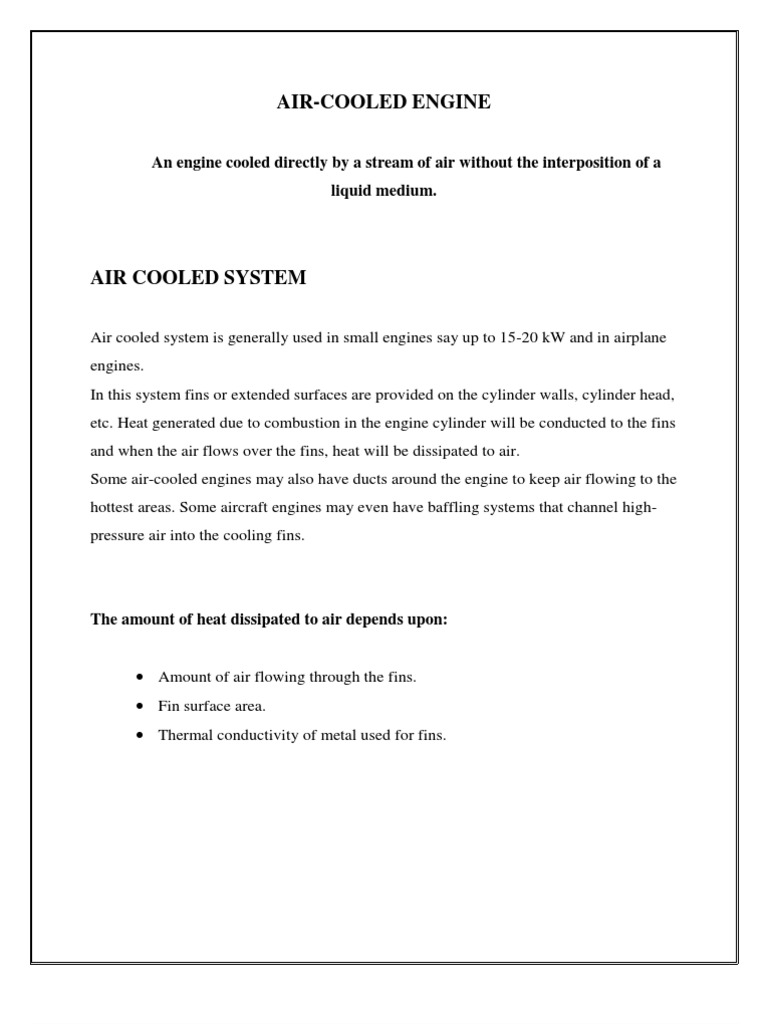 Air-Cooled Engines Explained | PDF