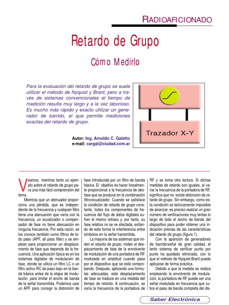 Medición del Retardo de Grupo en RF | PDF | Modulación | Fase (ondas)