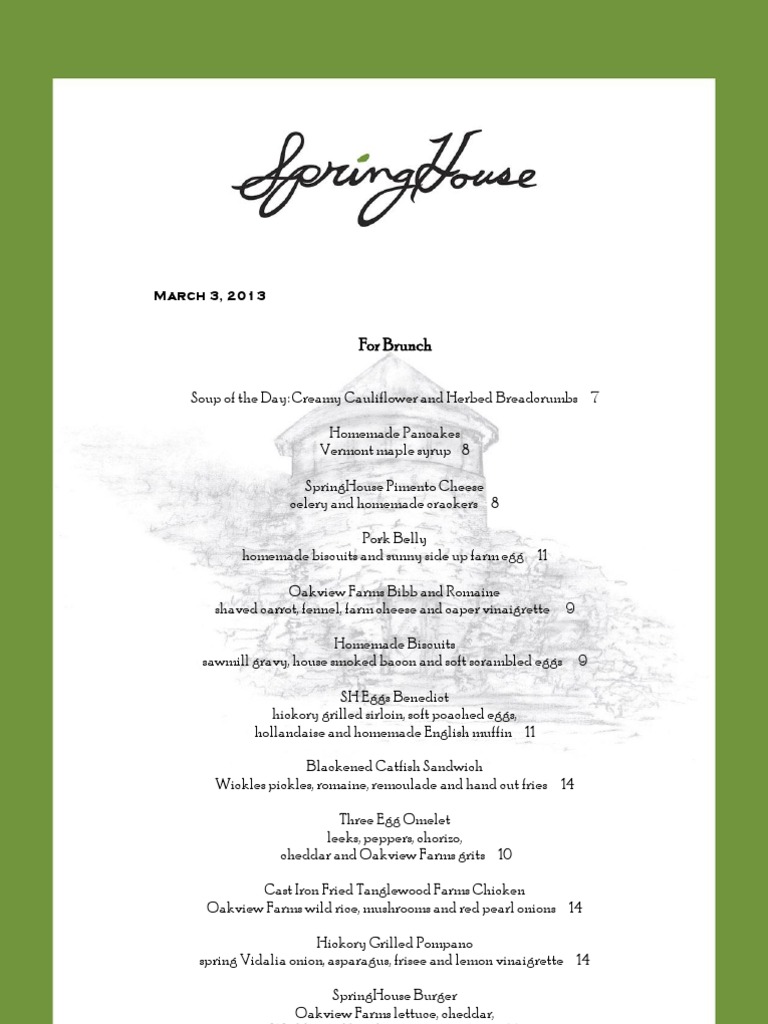 SpringHouse Brunch | PDF