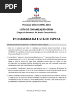1a Chamada Da Lista de Espera (Geral - Ampla Conc)
