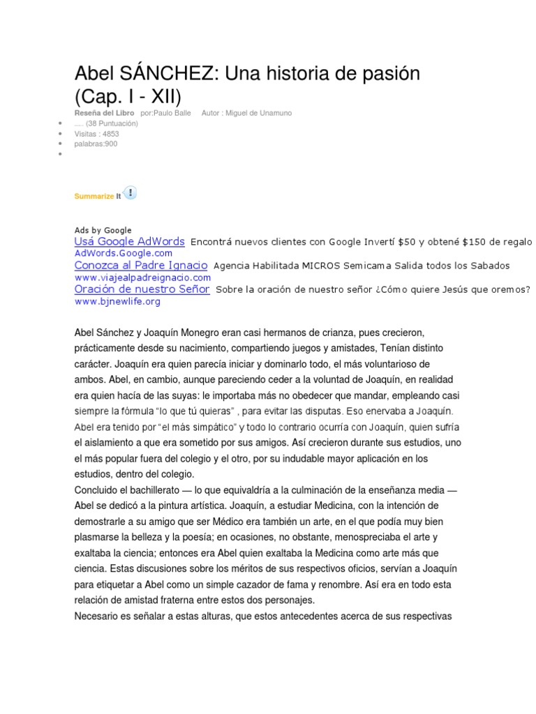 Abel SÁNCHEZ Capitulo 1 | PDF | Caín y Abel | Cristianismo