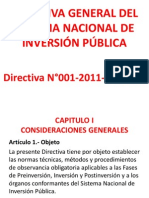 DIRECTIVA GENERAL DEL SISTEMA NACIONAL DE INVERSIÓN PÚBLICA