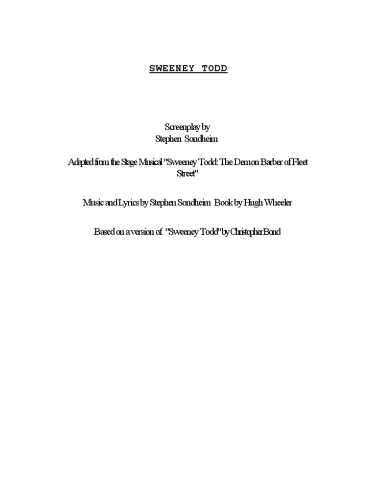 Sweeney Todd Script PDF