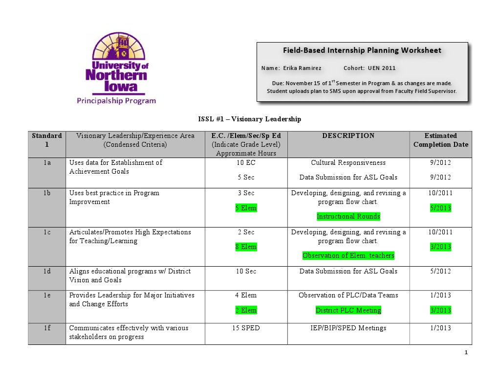 Internship Planning for Educational Leadership | PDF | U.S. Securities ...