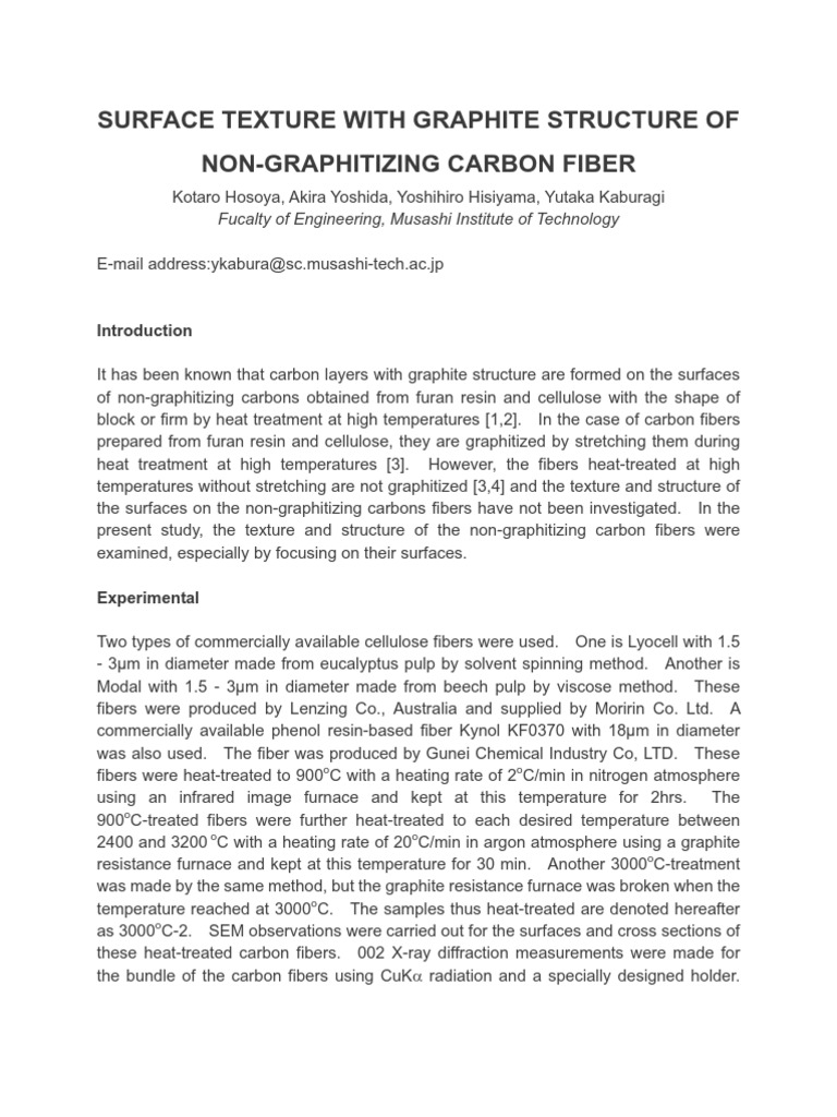 Surface Texture With Graphite Structure of Non-Graphitizing Carbon ...