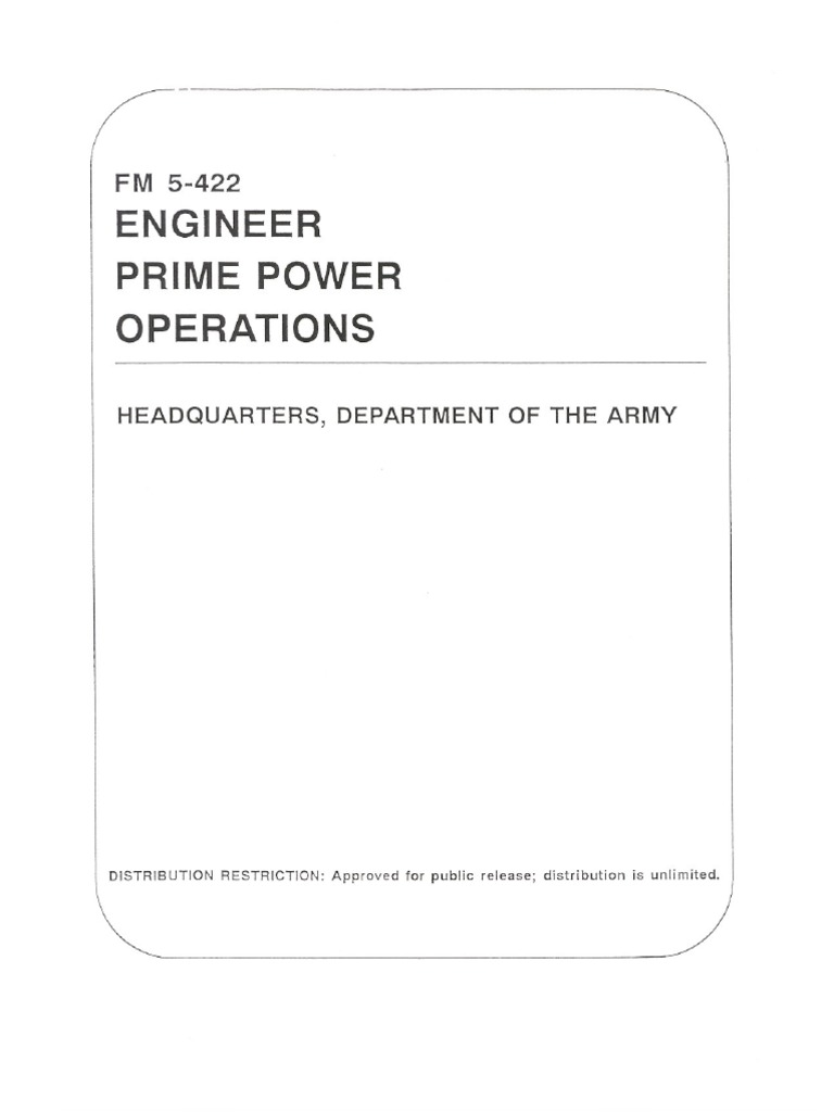 FM 5-422 Engineer Prime Power Operations | PDF | Staff (Military ...