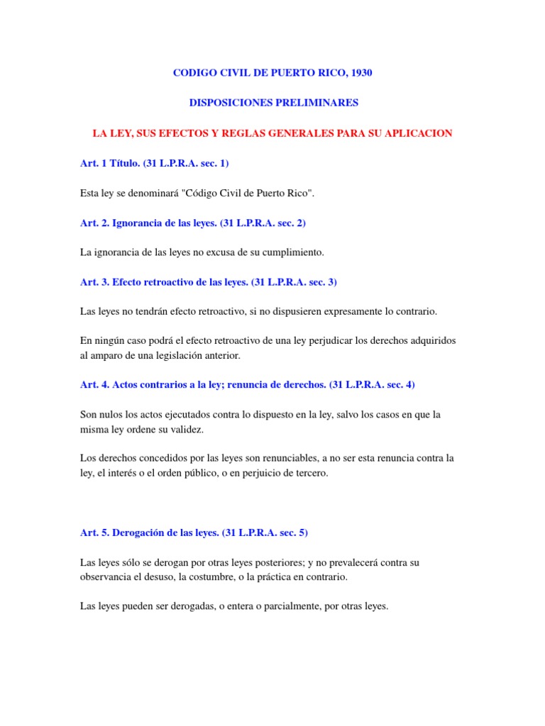 Codigo Civil de Puerto Rico