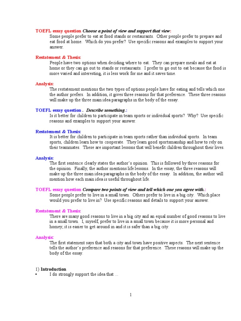 Toefl essay guide image