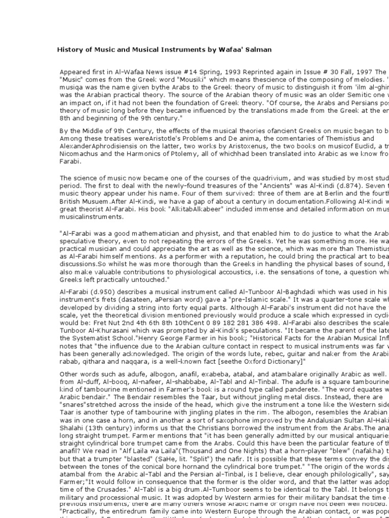 History of Music and Musical Instruments | PDF | Entertainment (General)