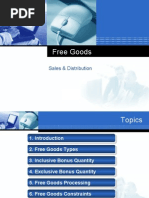 Free Goods: Sales & Distribution