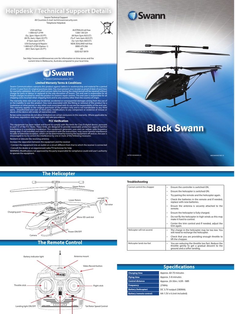 Black Swann Helpdesk / Technical Support Details Download Free PDF