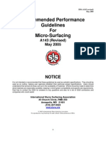 Recommended Performance Guidlines for Micro-Surfacing